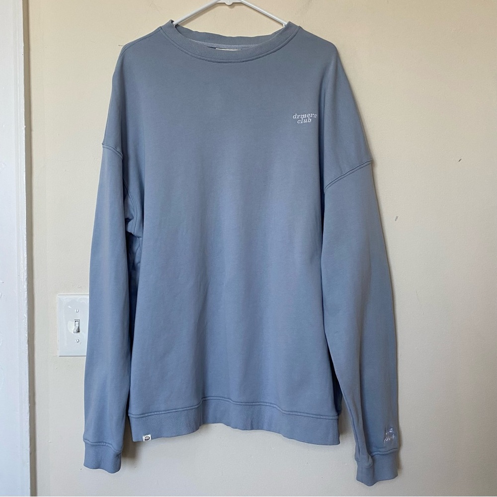 DRMERS CLUB If I Stay Here I Can’t Grow Graphic Sweatshirt Light Blue Unisex XL